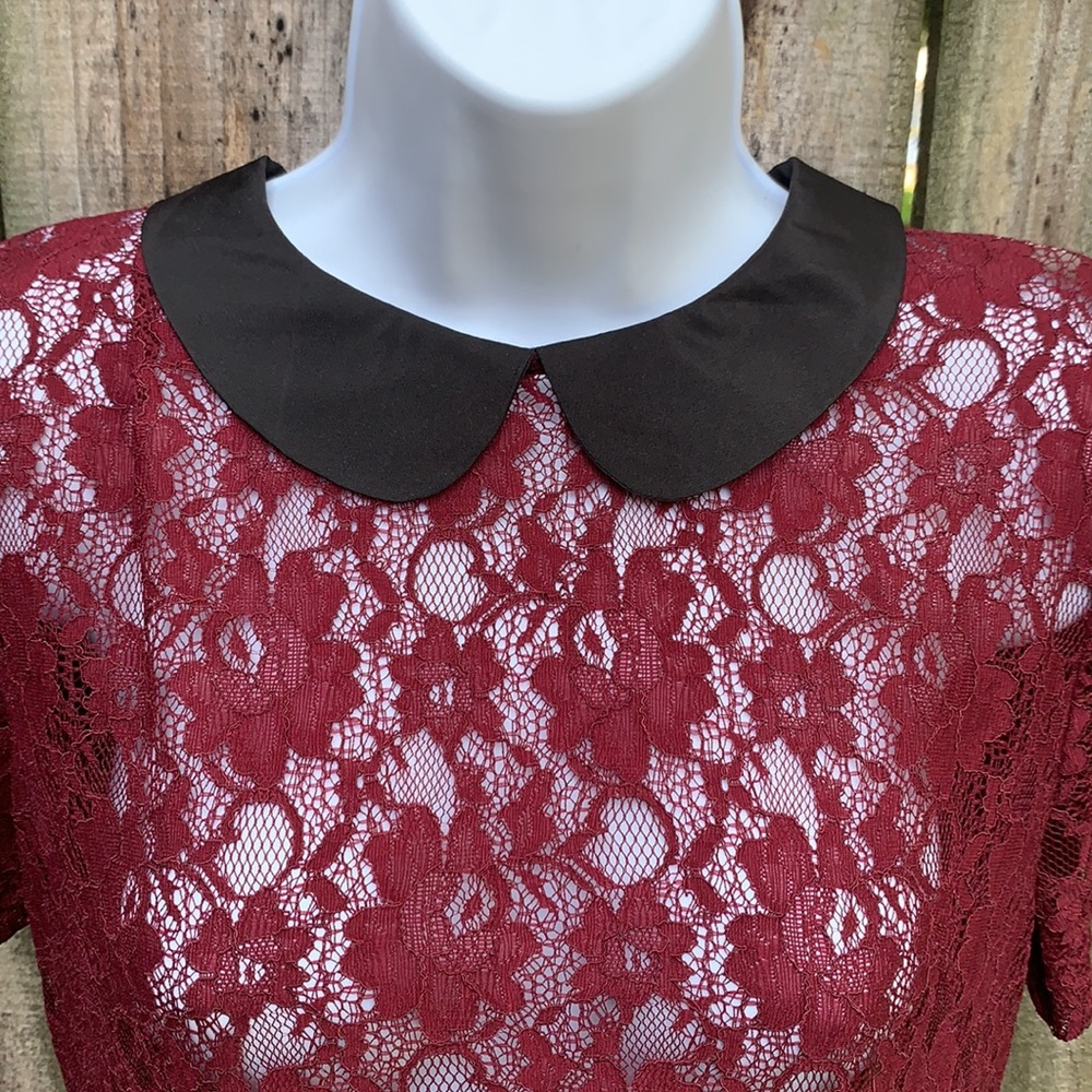Lace Collared Shirt - Picture 2 of 3